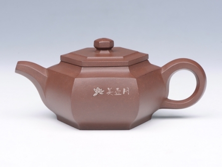 钱红月紫砂壶 藏六方  - 美壶网