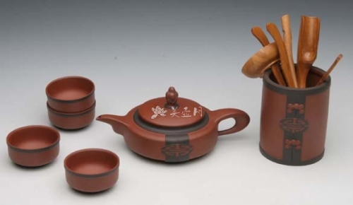 赵明敏紫砂壶 祝寿茶具  - 美壶网