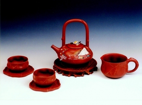 费明华紫砂壶 春色茶具  - 美壶网