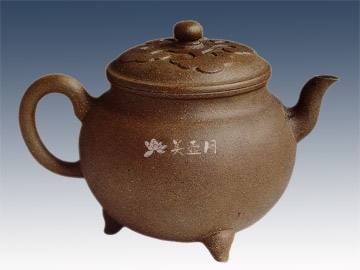 时大彬紫砂壶 三足圆壶  - 美壶网