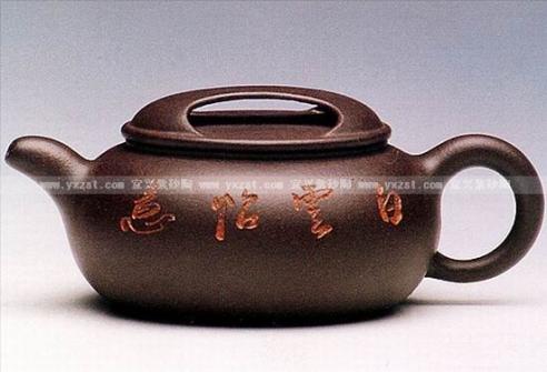 鲍燕萍紫砂壶 椭圆牛盖壶  - 美壶网