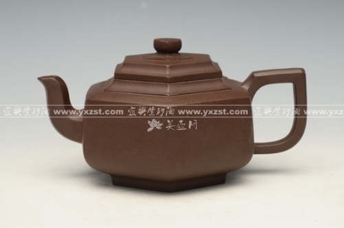 吕小华紫砂壶 六方雪华  - 美壶网