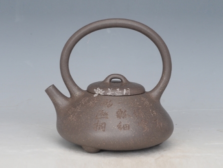 周建芬紫砂壶 曼生提梁  - 美壶网