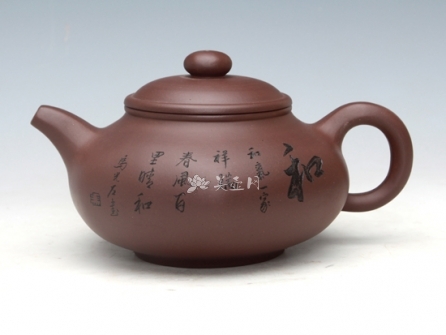 朱新南紫砂壶 六方仿鼓（紫泥）500ML  - 美壶网