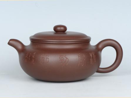 罗荣贤紫砂壶 扁鼓   泥料：底槽清  - 美壶网