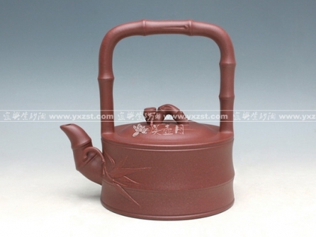 洪美华紫砂壶 竹提壶  洪美华全手工制作  - 美壶网
