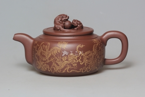 范建荣紫砂壶 九狮滚球遍地锦  - 美壶网