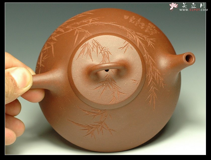 紫砂壶图片：瓢刻竹 - 美壶网