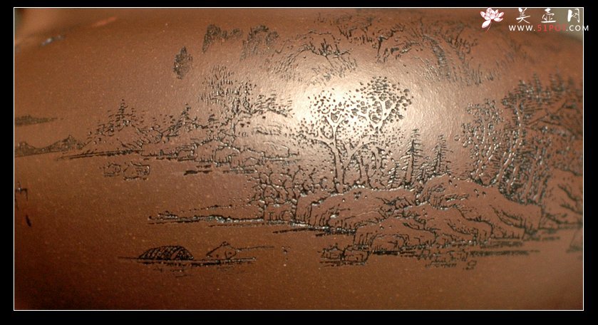 紫砂壶图片：明察秋毫，游山观水 -仿古 - 美壶网