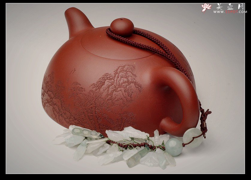 紫砂壶图片：浅浅的细刻，淡淡的友情，细细的品茗 - 美壶网