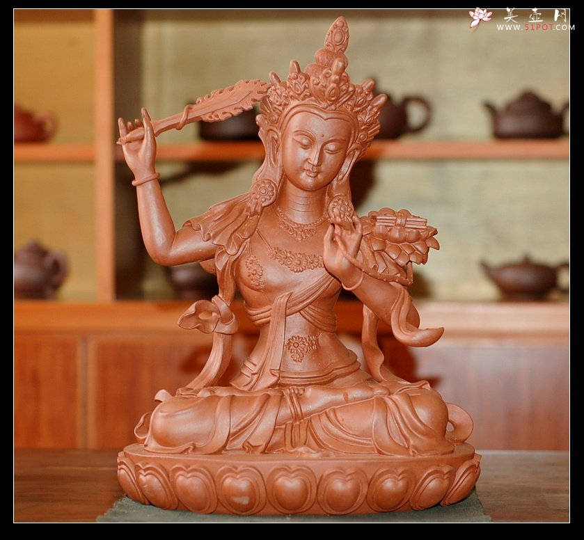 紫砂壶图片：新春将至，文殊菩萨送吉祥 - 美壶网