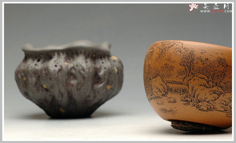 紫砂壶图片：2个钵，2个香炉？ - 美壶网