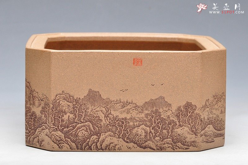 紫砂壶图片：李彦雄最新力作 八方水洗 通景山水 - 美壶网