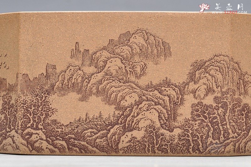 紫砂壶图片：李彦雄最新力作 八方水洗 通景山水 - 美壶网