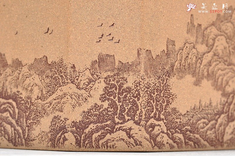 紫砂壶图片：李彦雄最新力作 八方水洗 通景山水 - 美壶网