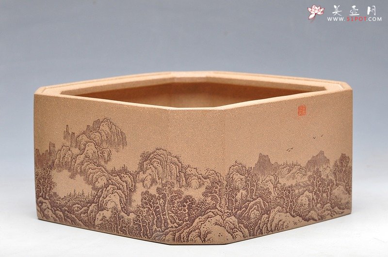 紫砂壶图片：李彦雄最新力作 八方水洗 通景山水 - 美壶网