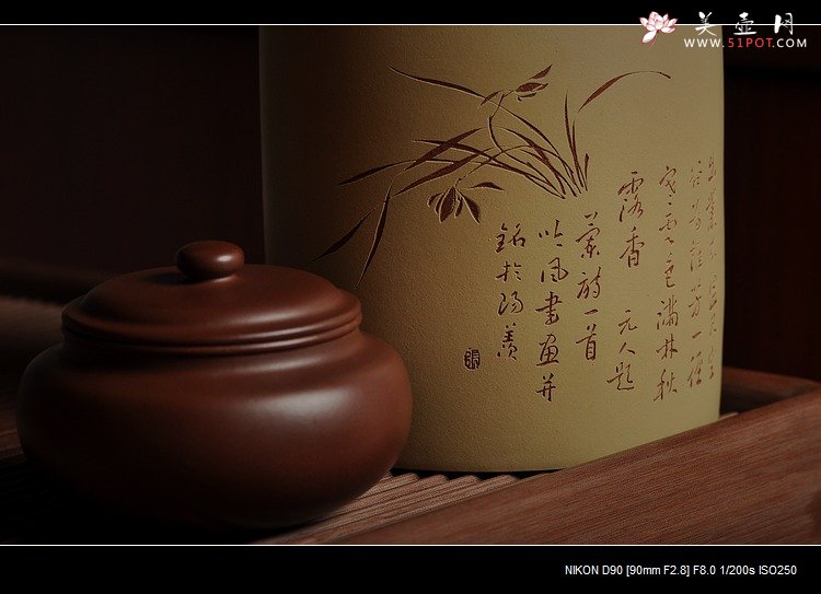 紫砂壶图片：雅致版的茶仓和笔筒 - 美壶网