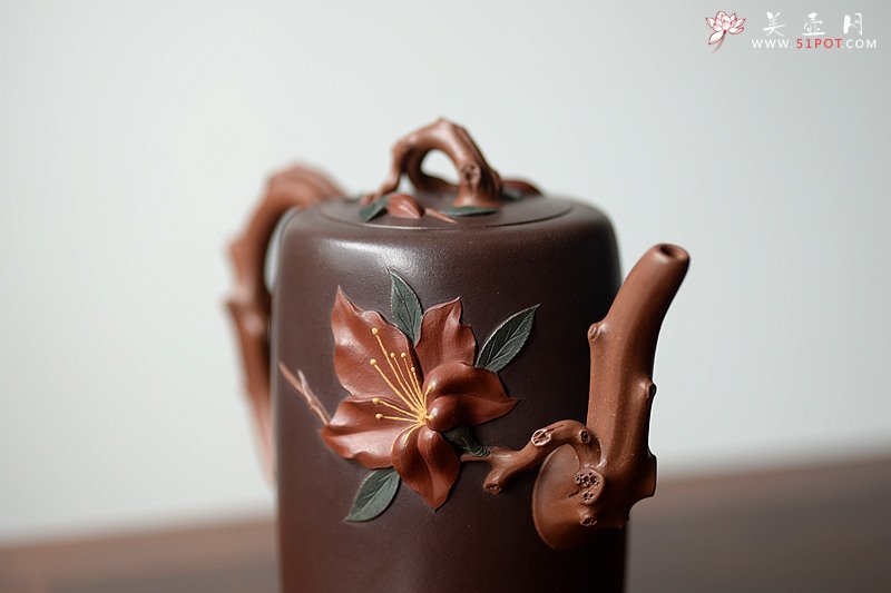 紫砂壶图片：那些花儿之月季和映山红~ - 美壶网