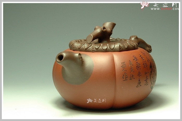 紫砂壶图片：柿福壶 - 美壶网