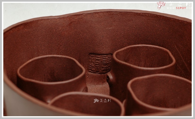 紫砂壶图片：全手松梅水洗杯子套组 - 美壶网