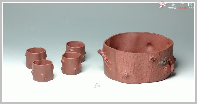 紫砂壶图片：全手2套水洗杯子套组 - 美壶网