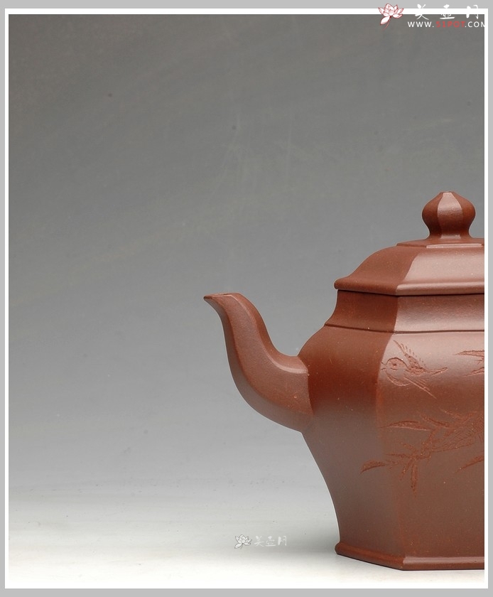 紫砂壶图片：史金妹代表作品 全手六方聚福 - 美壶网