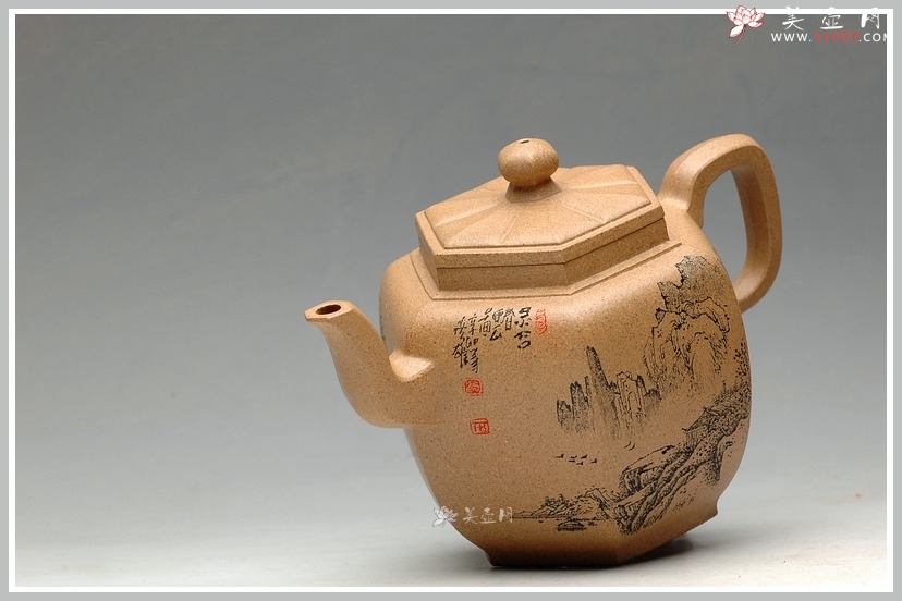 紫砂壶图片：李彦雄老师通景山水 何卫枫实力全手连连高登 - 美壶网