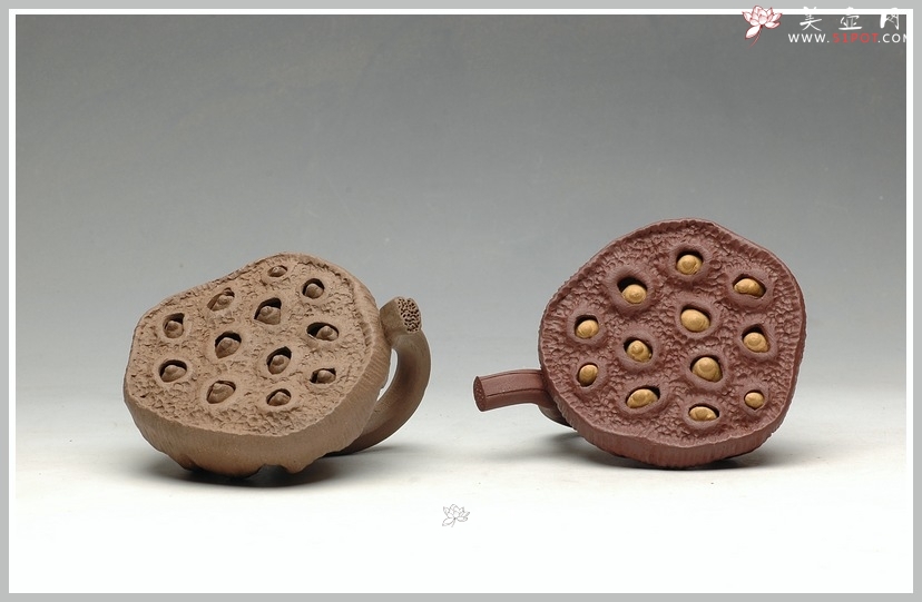 紫砂壶图片：手工制作的莲蓬茶宠 - 美壶网