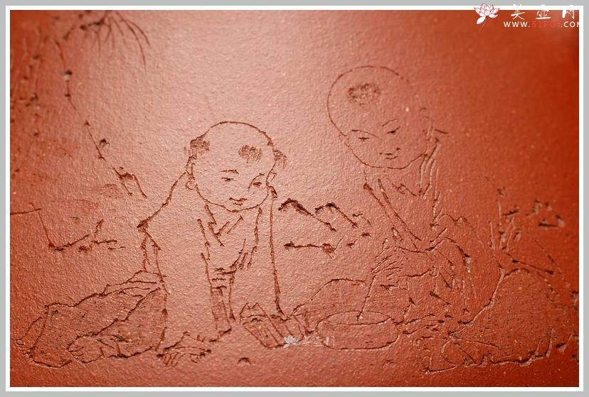 紫砂壶图片：国助和石摹范曾童趣画  顾云峰全手子冶石瓢 - 美壶网