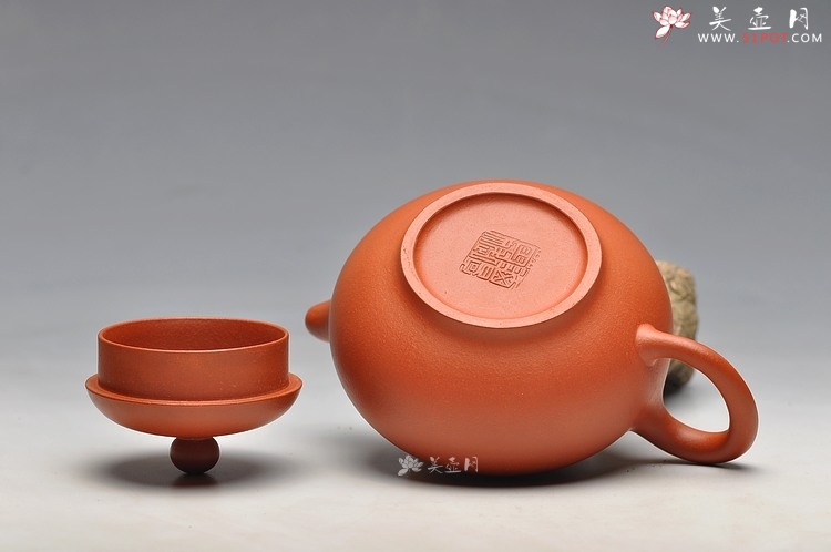 紫砂壶图片： 工笔风格 小红泥 柿圆 实用 绿茶 铁观音 - 美壶网