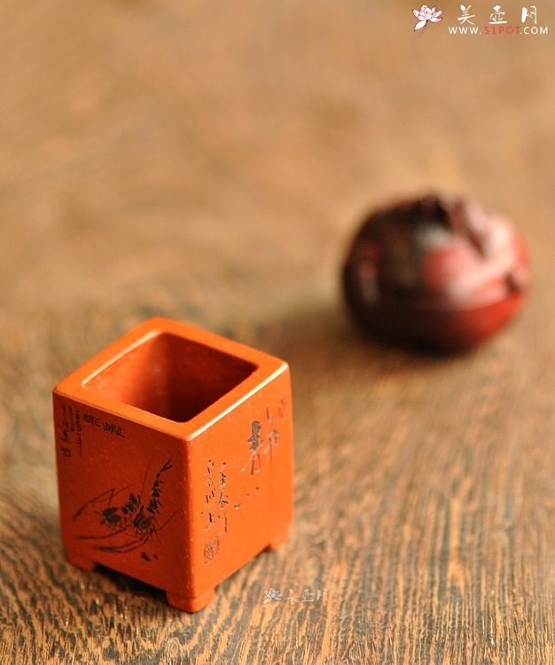 紫砂壶图片：朱泥 微型花盆 雅玩 藏品 只供欣赏 - 美壶网
