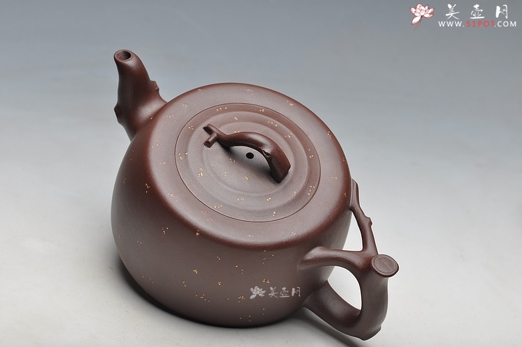 紫砂壶图片：作品 舒展淡雅  全手花好月圆 - 美壶网