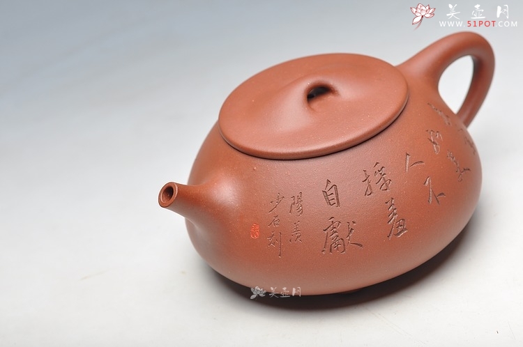 紫砂壶图片：张听刚装饰 全手满瓢 饱满大气 底料 - 美壶网