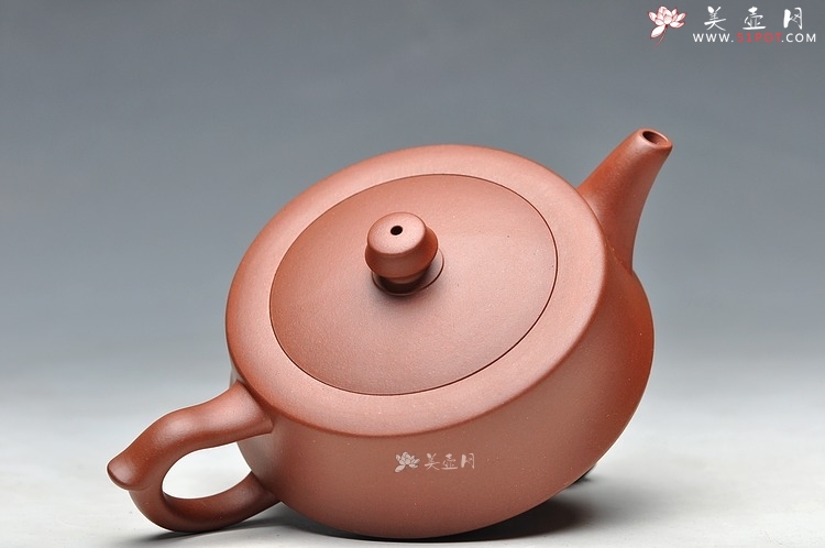 紫砂壶图片：口盖大 适合绿茶 青水泥 柱础 - 美壶网
