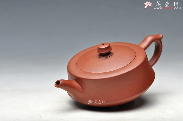 紫砂壶图片：口盖大 适合绿茶 青水泥 柱础 - 美壶网