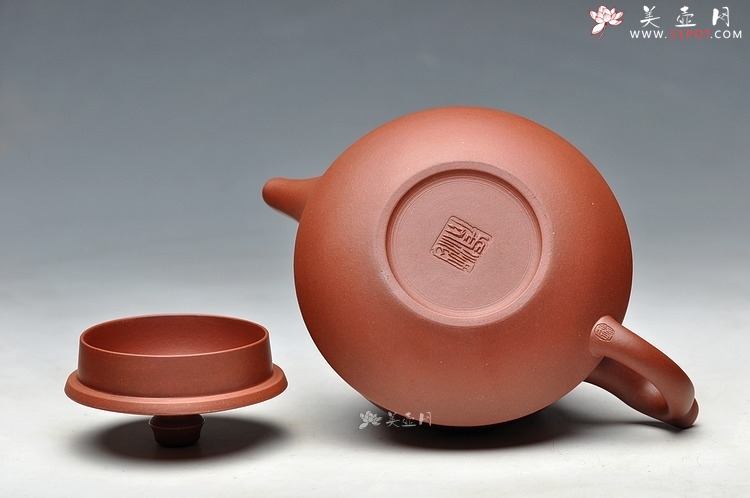 紫砂壶图片：口盖大 适合绿茶 青水泥 柱础 - 美壶网