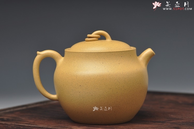 紫砂壶图片：造型新颖 敦厚可人 本山绿 全手禅钟 - 美壶网