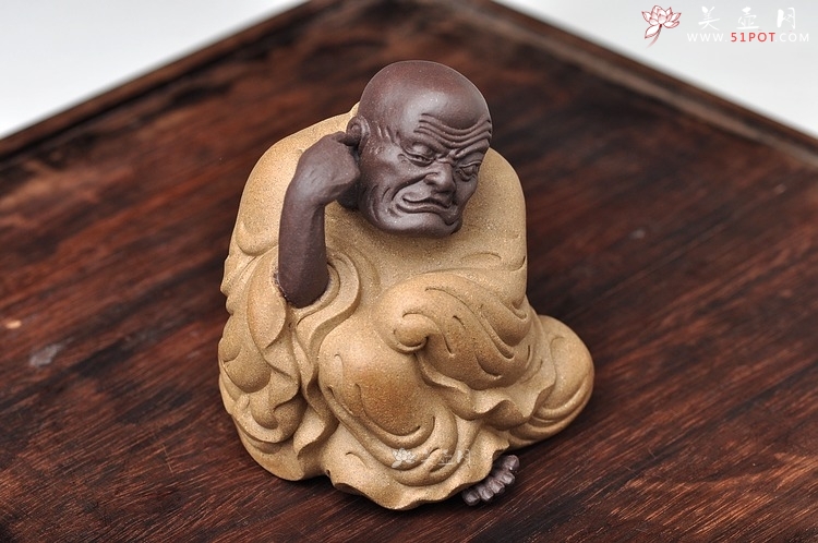 紫砂壶图片：十八罗汉之长眉罗汉和掏耳罗汉 神态细腻传神 茶宠 - 美壶网