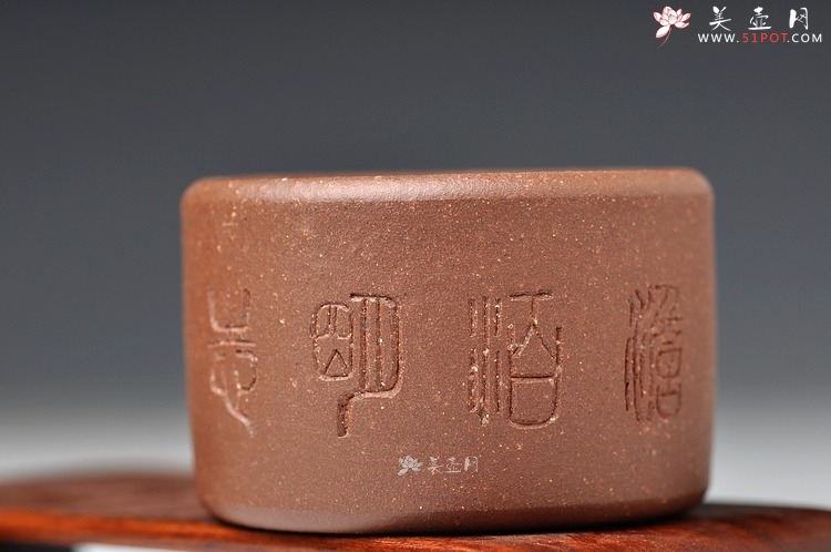 紫砂壶图片：降坡泥 玉扳指福寿杯 60cc 淡泊明志 - 美壶网
