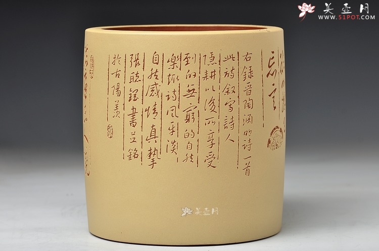 紫砂壶图片：陶渊明《饮酒·结庐在人境》 行云流水 以刀代笔 老辣精炼 - 美壶网