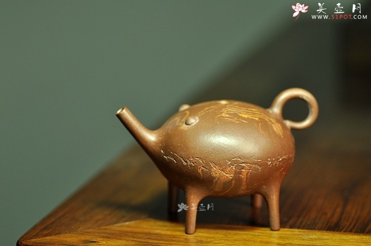 紫砂壶图片：全手工茶宠 文房水注~ 独角兽和短嘴小猪~ - 美壶网