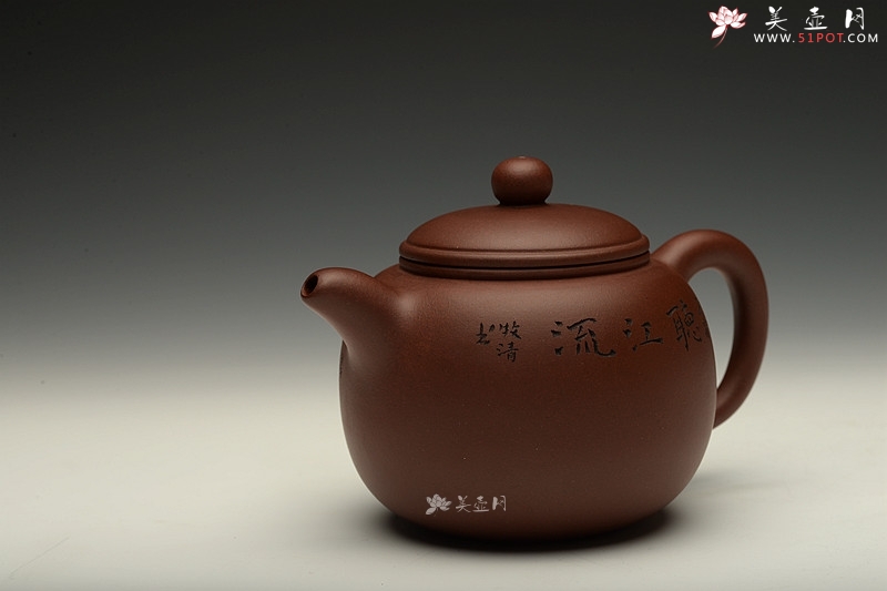 紫砂壶图片：适茶器形 全手匏尊 敦厚饱满 刻绘精致 - 美壶网