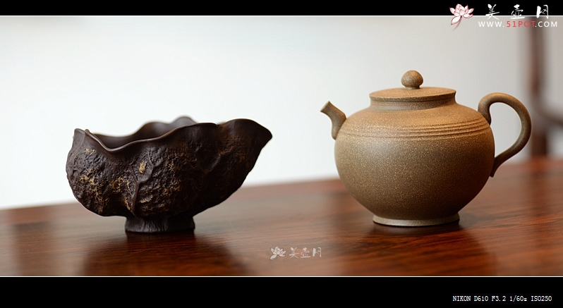 紫砂壶图片：美壶特惠  刘景风格 全手莲蓬荷叶公道 茶盘雅物~ - 美壶网