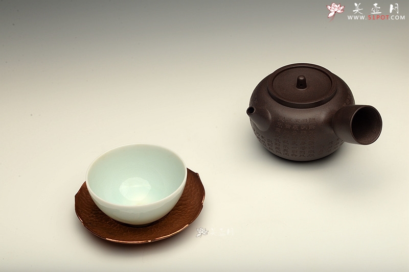 紫砂壶图片：美壶特惠 日式侧把 心经巨轮 茶人爱 电陶炉烧水 - 美壶网