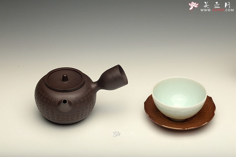 紫砂壶图片：美壶特惠 日式侧把 心经巨轮 茶人爱 电陶炉烧水 - 美壶网