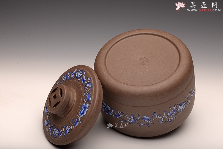 紫砂壶图片：美壶定做 粉彩茶叶罐 浑厚大气 古朴之风 - 美壶网