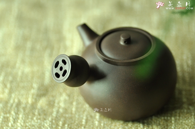 紫砂壶图片：金钱镂空~ 煮茶品茗 侧把巨轮 夏日风情~  电陶炉烧水 - 美壶网