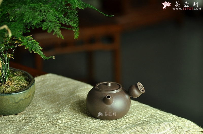 紫砂壶图片：金钱镂空~ 煮茶品茗 侧把巨轮 夏日风情~  电陶炉烧水 - 美壶网