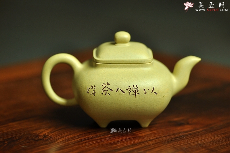 紫砂壶图片：文气小壶 器形端庄周正 本绿小传炉 - 美壶网