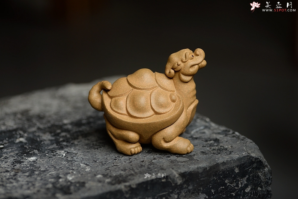 紫砂壶图片：段泥 做工精致 龙龟茶宠 - 美壶网